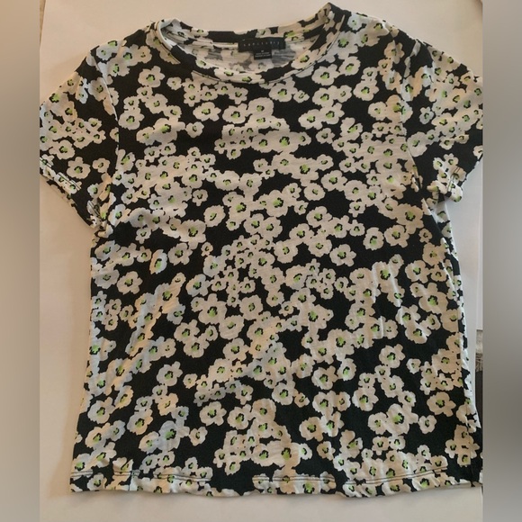 Sanctuary Multicolored Floral Crew Neck Short Sleeve T-Shirt - Picture 1 of 6
